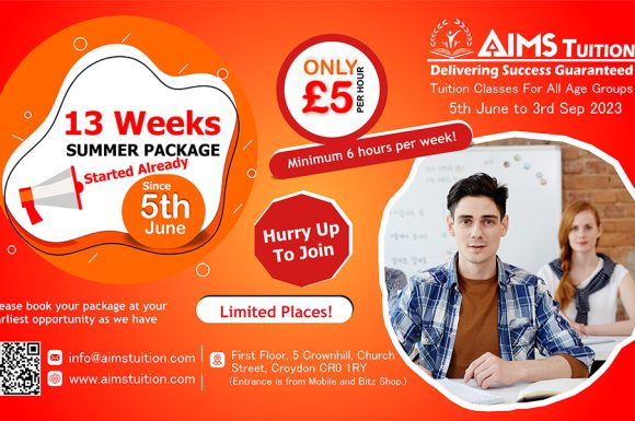 Aims Tuition’s 13-week Summer Package