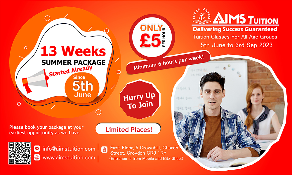 Aims Tuition’s 13-week Summer Package